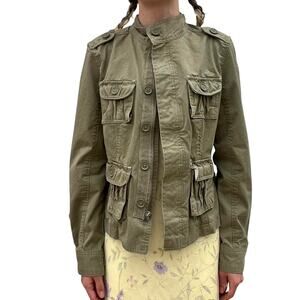 Khaki green military inspired jacket